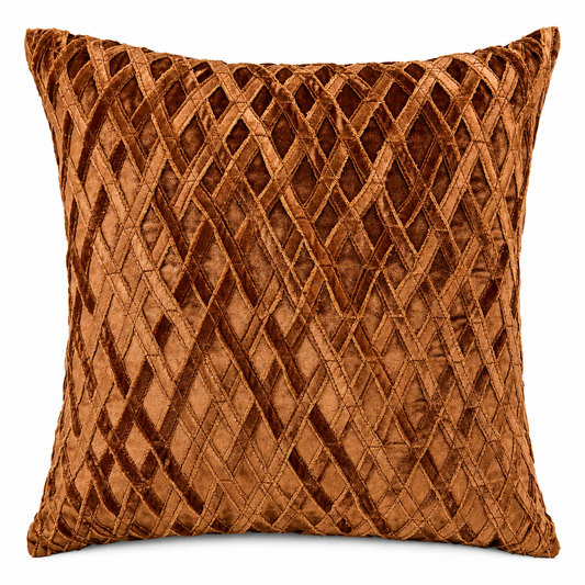 Copper Lattice Velvet Cushion