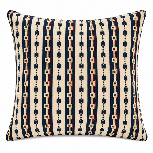 Heritage Stripe Embroidered Cushion