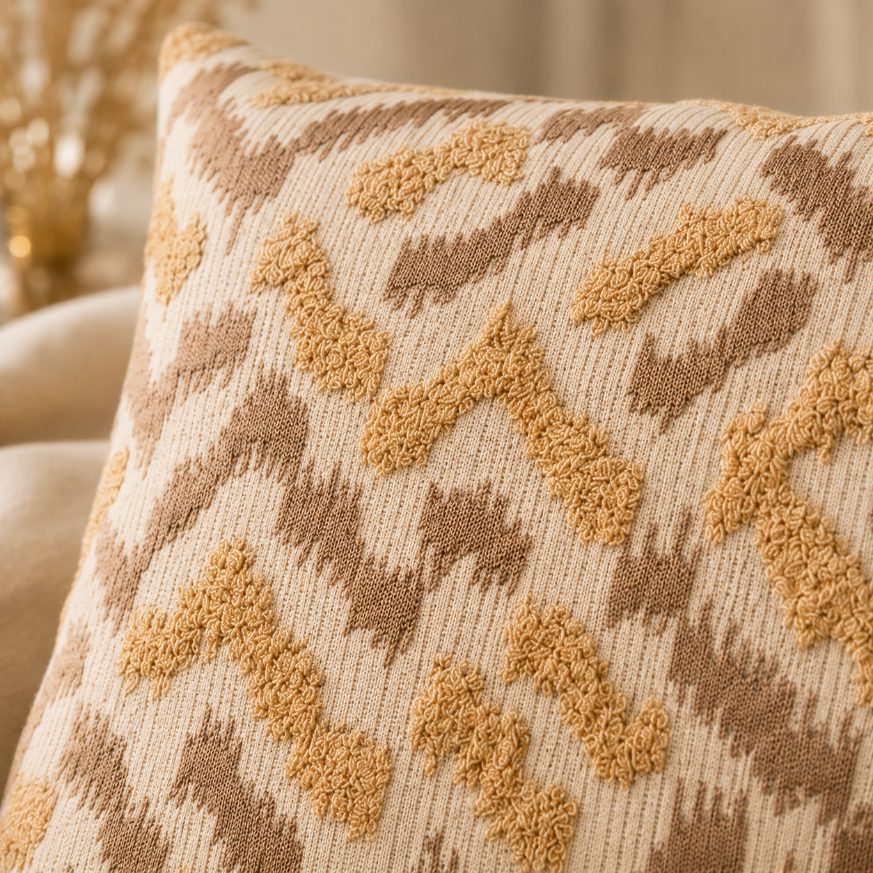 Sandstone Ikat Textured Cushion