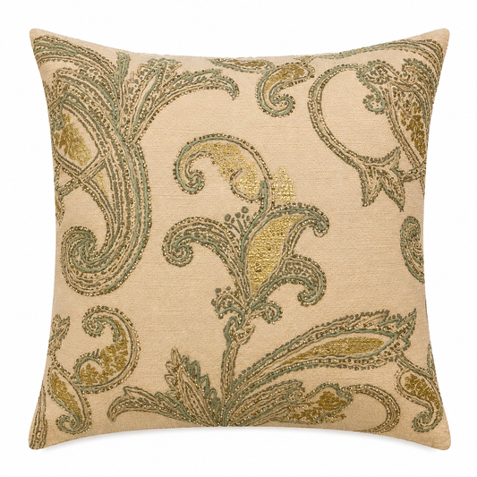 Embroidered Paisley Luxury Decorative Cushion