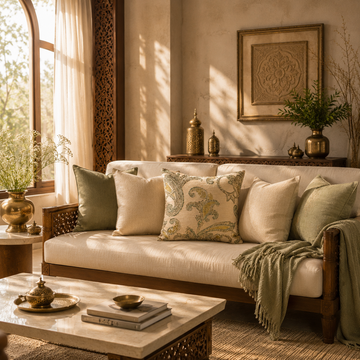 Embroidered Paisley Luxury Decorative Cushion
