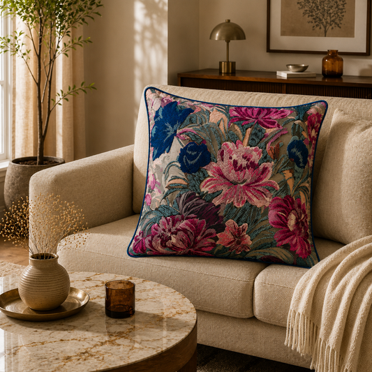 Bloomscape Floral Embroidered Cushion