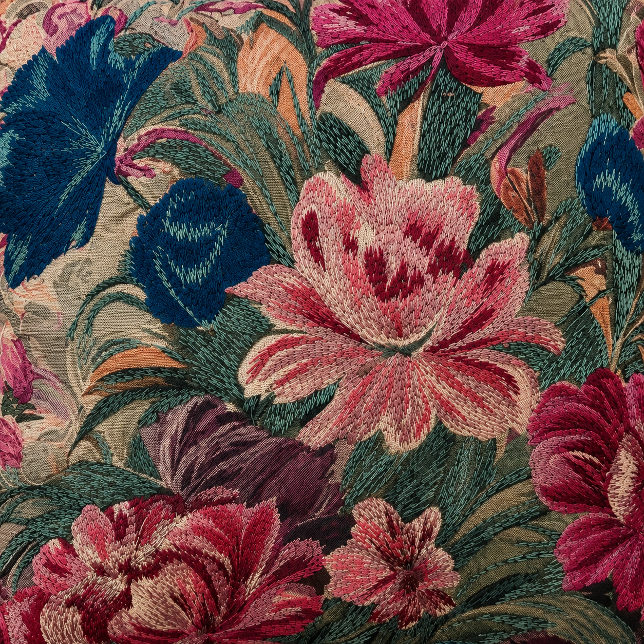 Bloomscape Floral Embroidered Cushion